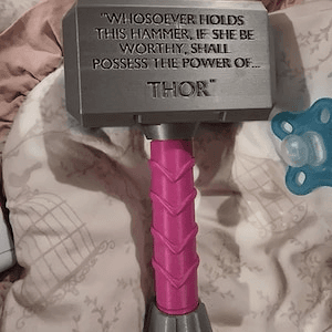 Thor's Hammer Inspired Baby Rattle – Mjolnir Novelty Gift