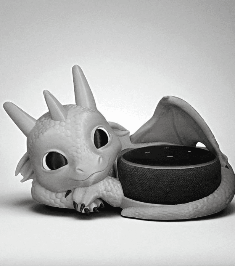 Whimsical Baby Dragon Alexa Echo Dot 3 Desk Holder