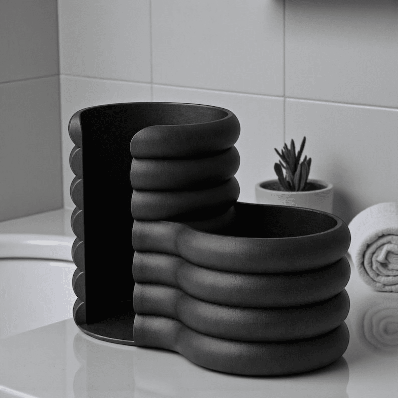 Bubble Tube Cotton Swab & Pad Bathroom Organizer