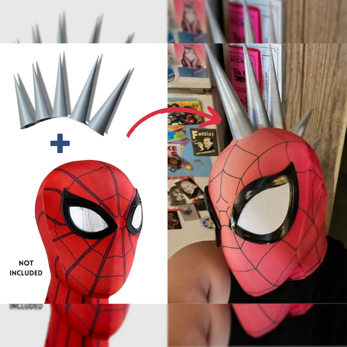 Spider-Verse Inspired Punk Spiked Cosplay Mask