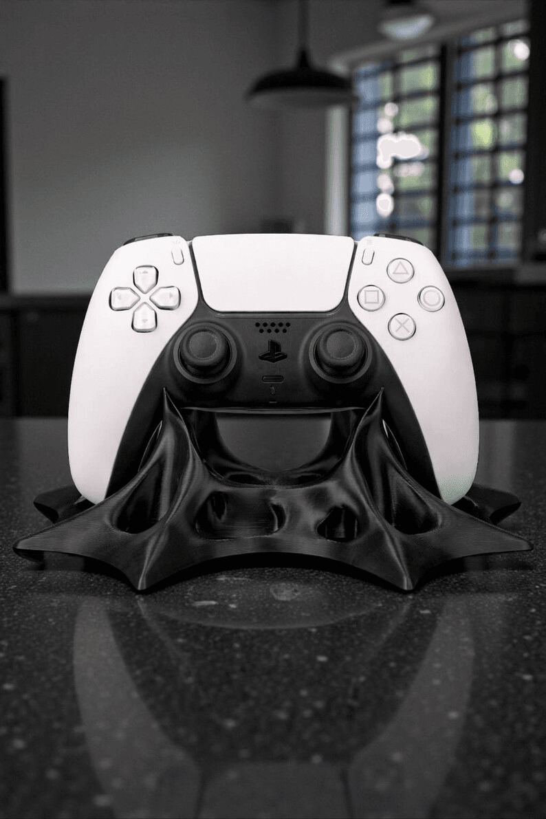 Batman Cape-Inspired PS5 Controller Stand | Gothic Desk Holder