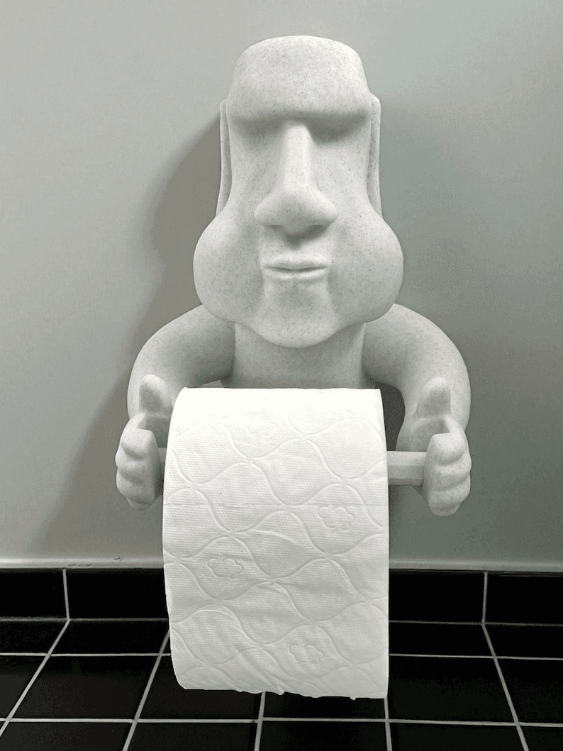 Moai Easter Island Inspired Toilet Paper Holder
