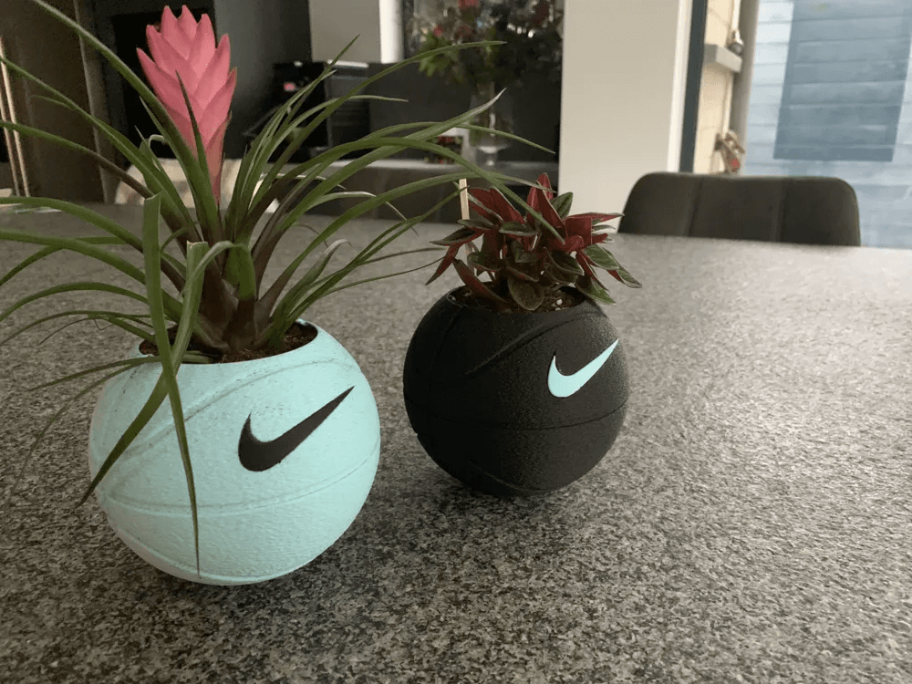 Black Nike-Inspired Basketball Planter | Sports Fan Gift