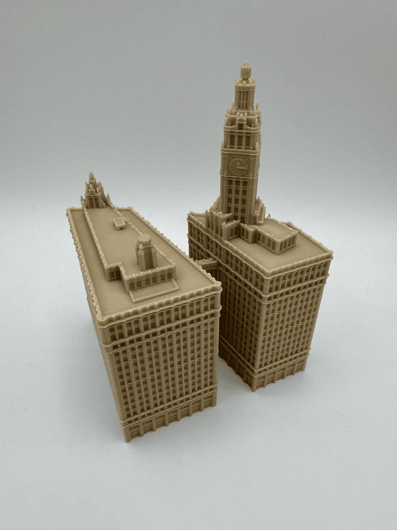 Wrigley Building Inspired Miniature Chicago Landmark Model