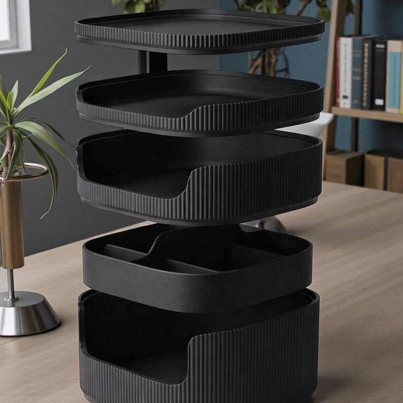 Stackable Modular Desk Organizer Tray Set – Dark Gaming Style