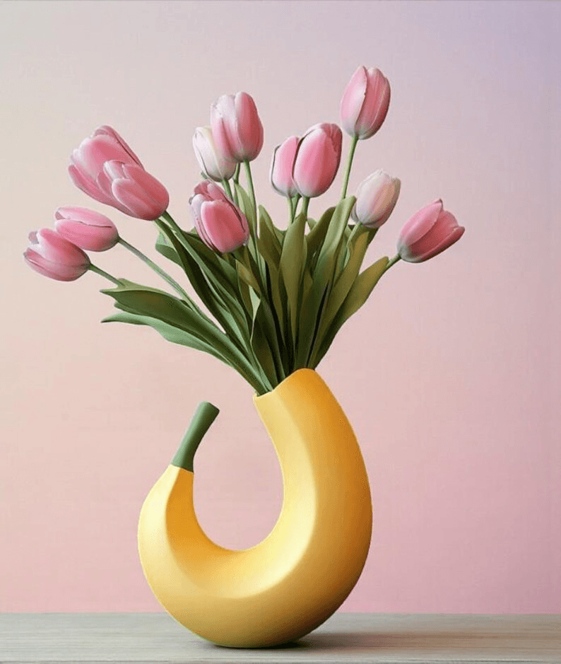 Banana-Shaped Modern Decorative Vase | Table Centerpiece