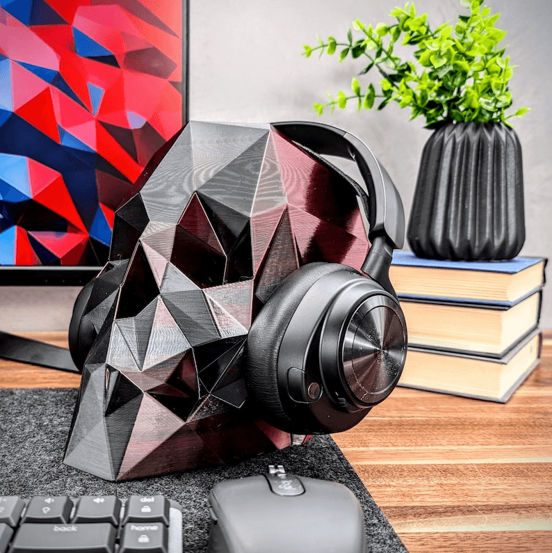 Skull Headphone Stand & Headset Holder for Gaming Desks