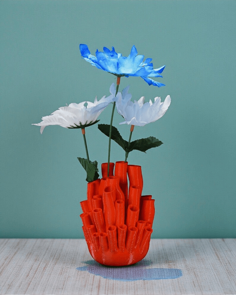 Coral Reef Inspired Tube Vase | Coastal Ocean Decor