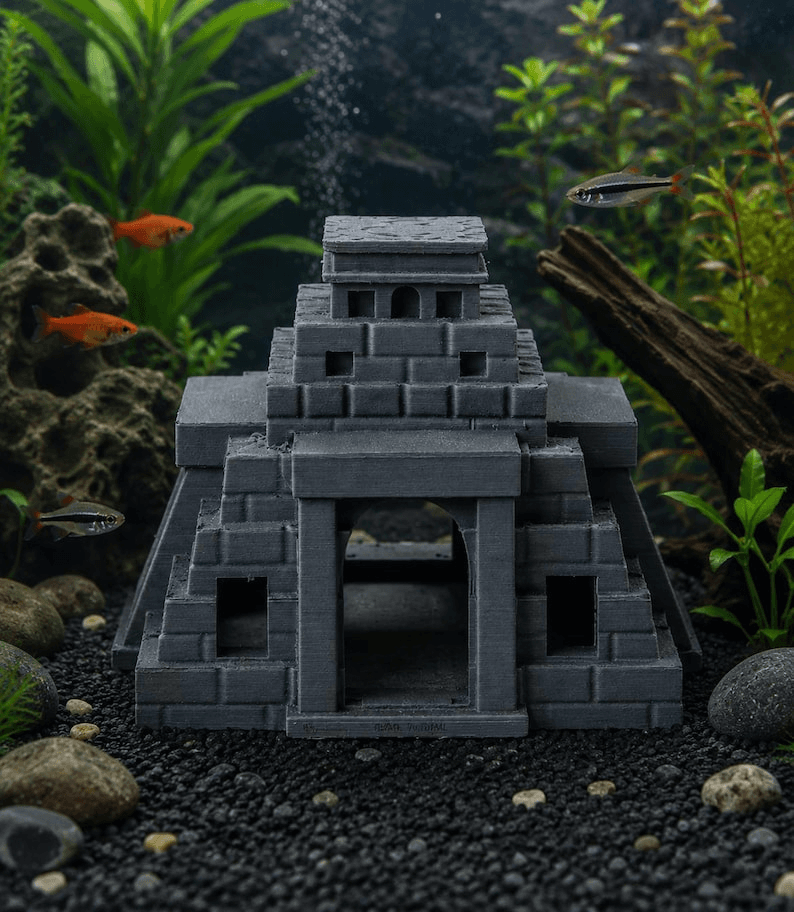 Mayan Pyramid Ancient Temple Aquarium Decoration Ornament
