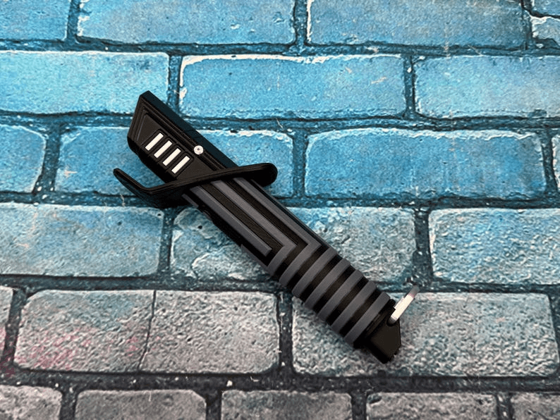 Darksaber-Inspired Lightsaber Cosplay Prop with Display Stand