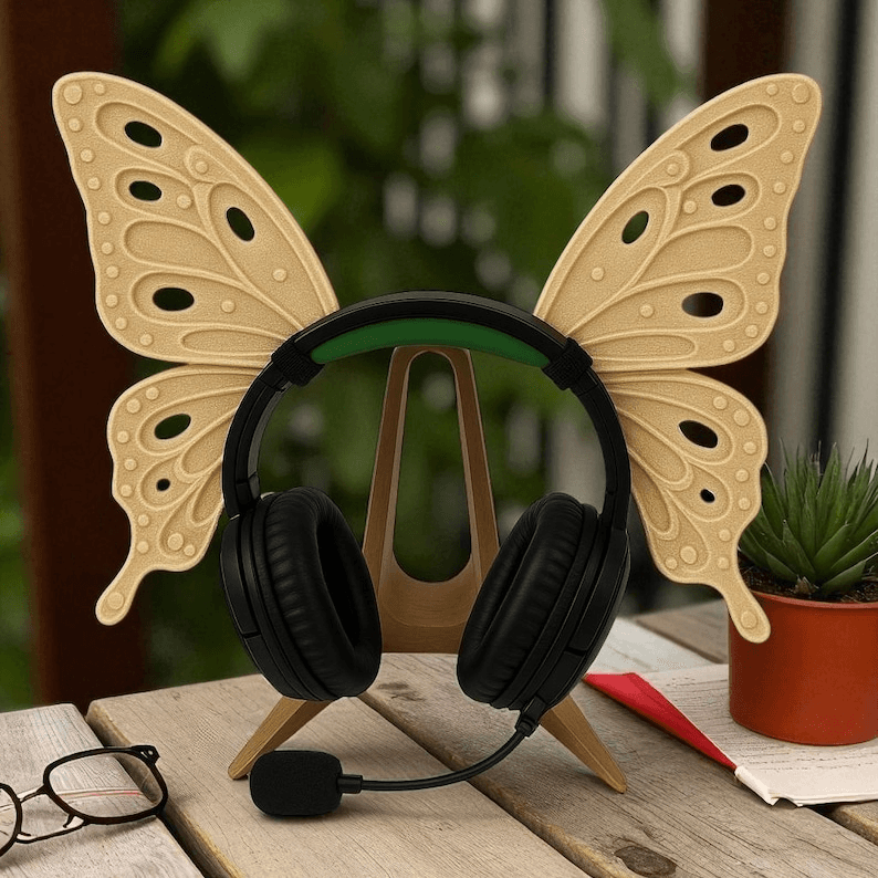 Butterfly Wing Gaming Headset Stand | Cosplay Desk Holder