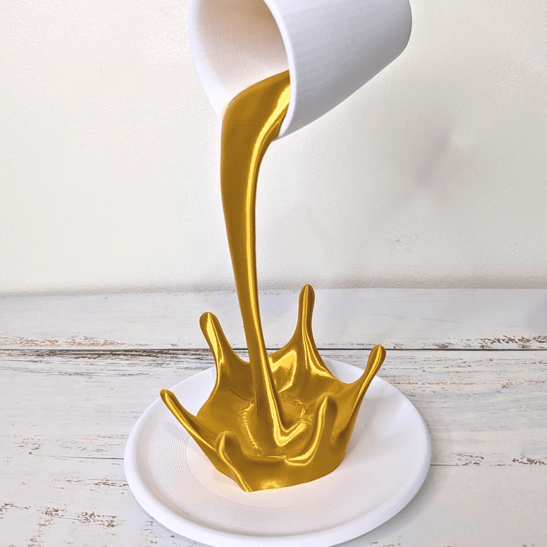 Anti-Gravity Spilling Coffee Mug Optical Illusion Decor