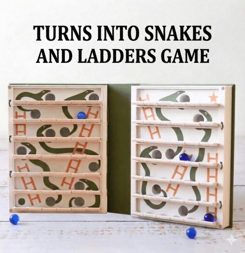 Snakes & Ladders Game in a Book – Hidden Boa Edition