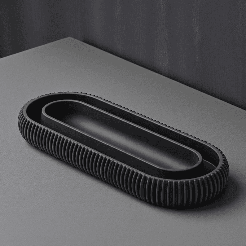 Ridged Circular Phone & Pen Stand | Gamer Desk Organizer