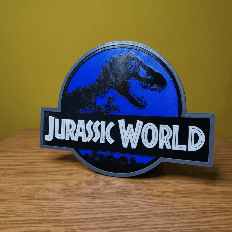 Jurassic World Inspired Dinosaur Logo Sign Plaque