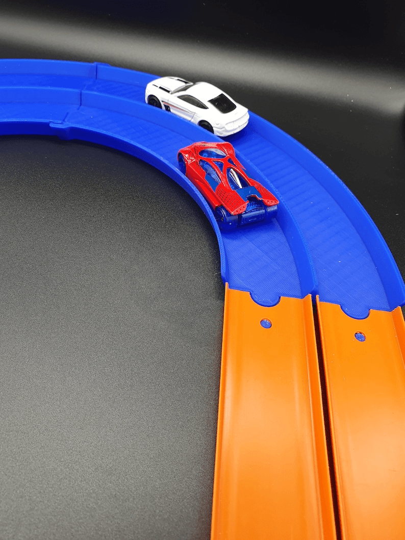 Hot Wheels-Style Double Lane 180° Turn Track Set
