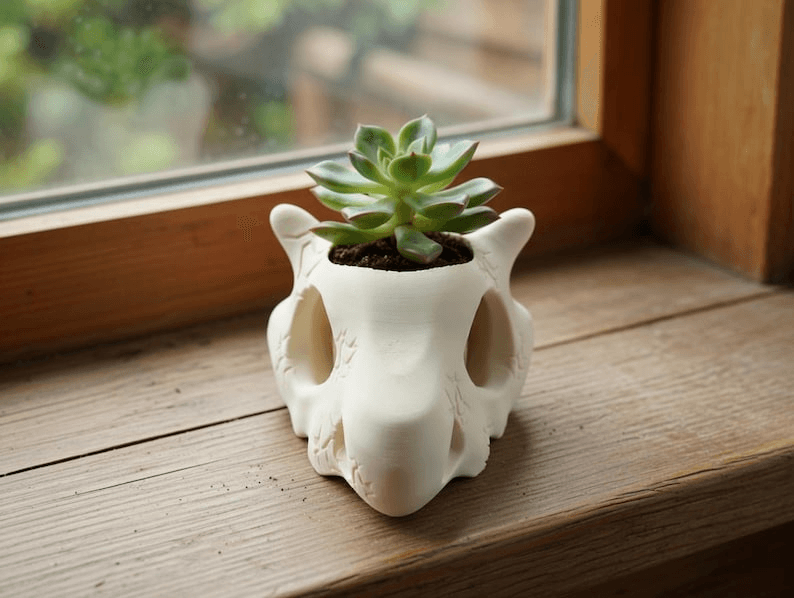 Cubone Skull Inspired Planter | Gaming Fan Succulent Pot