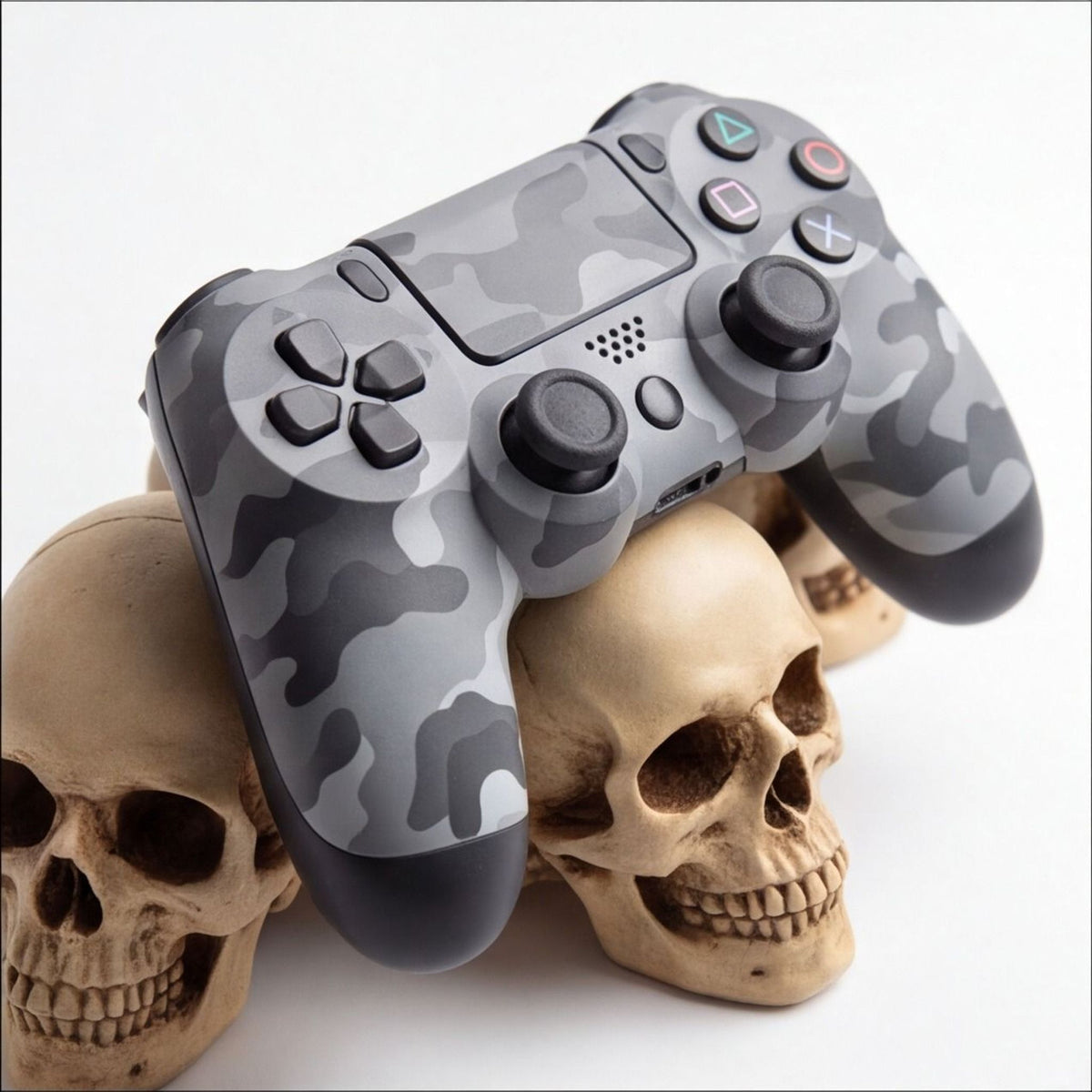 PS5 Controller Stand Skull Pile Gaming Desk Decor Display