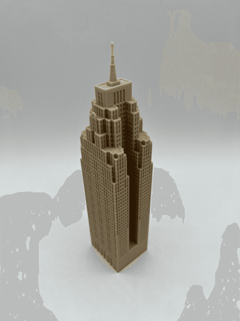 Penobscot Building Inspired Art Deco Skyline Model