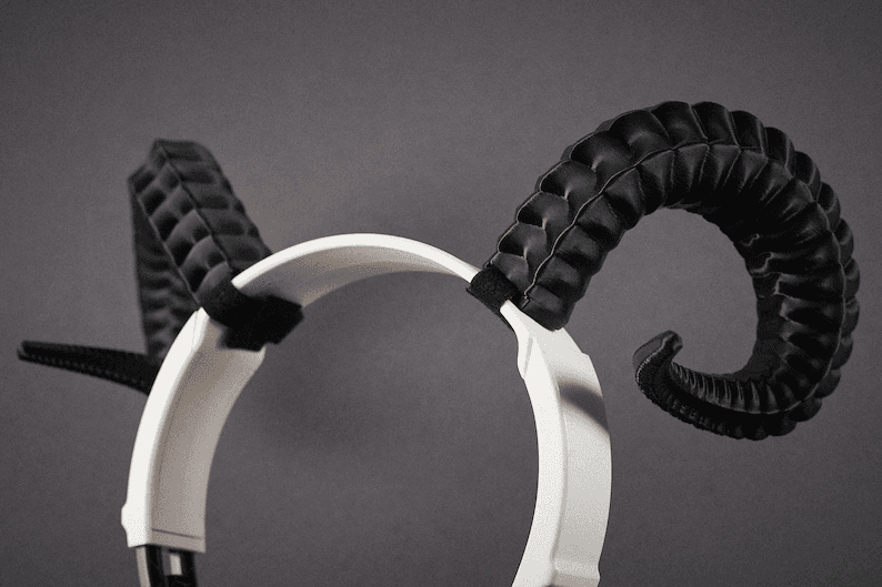 Aries Demon Ram Horns Headset Attachment for Gamers