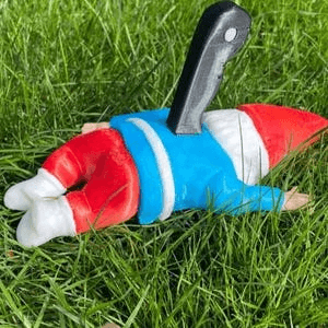 Murdered Gnome Garden Ornament – Dark Humor Decor