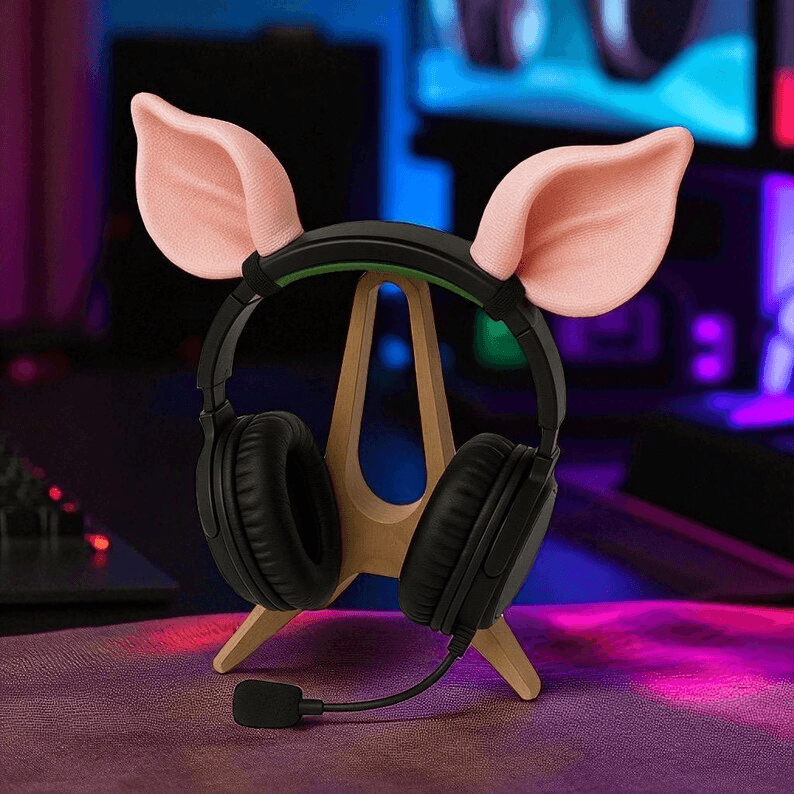 Pig Ears Gaming Headset Attachment | Cosplay Accessory