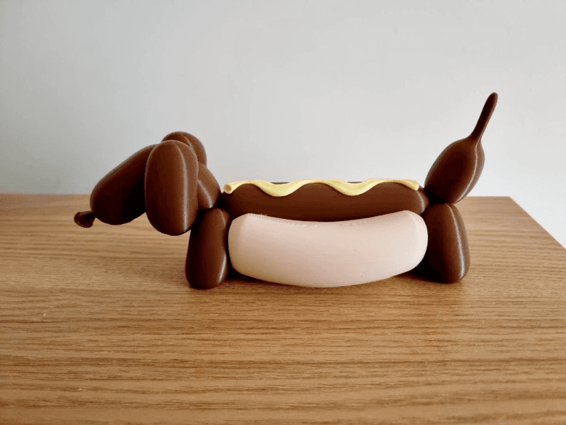 Hotdog Balloon Dog Novelty Figure | Funny Desk Sculpture