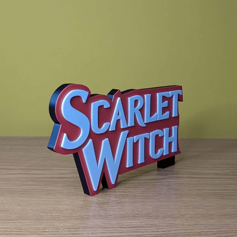 Scarlet Witch Inspired Logo Sign | Marvel Fan Plaque
