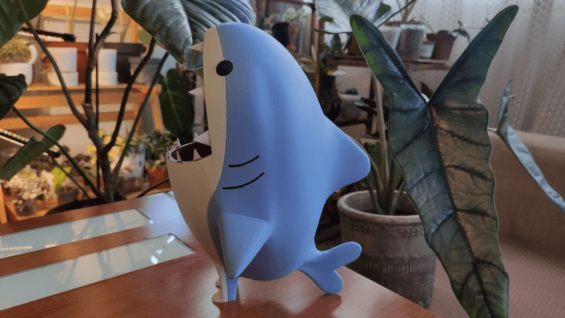 Final Fantasy-Inspired Shark Plant Pot | Gaming Planter