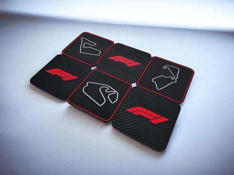 Formula 1 Inspired Circuit Coaster Set – 6 Iconic Tracks