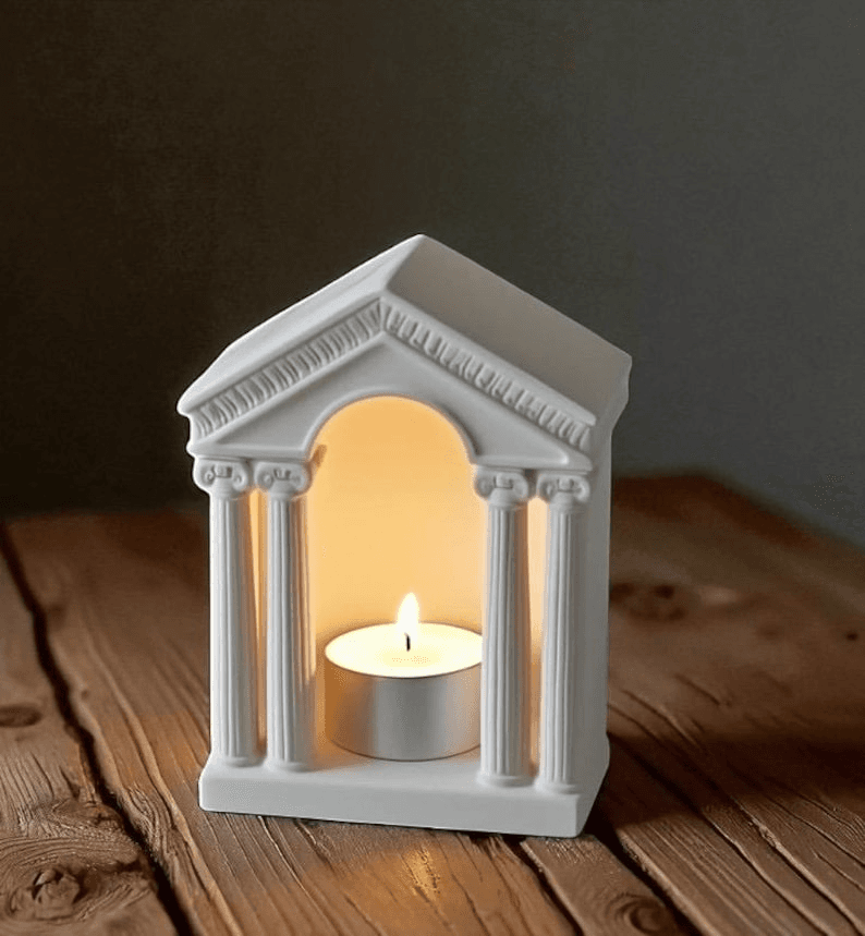 Greek Temple Tea Light Holder | Olympus-Inspired Decor