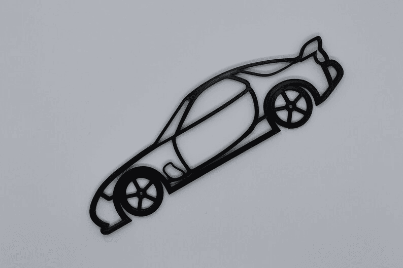 Mazda RX-7 Inspired Silhouette Wall Art Decor