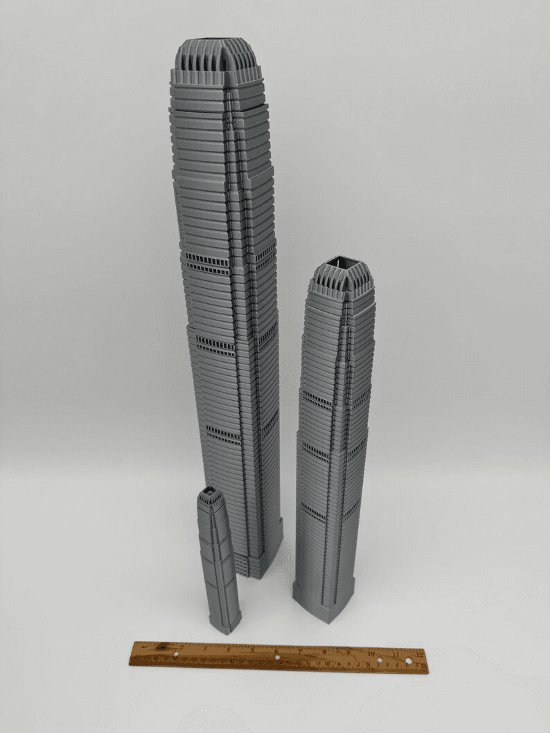 Two IFC Hong Kong Tower Inspired Miniature Skyline Model