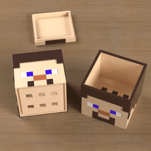Minecraft-Style Steve & Creeper Inspired Planter Duo