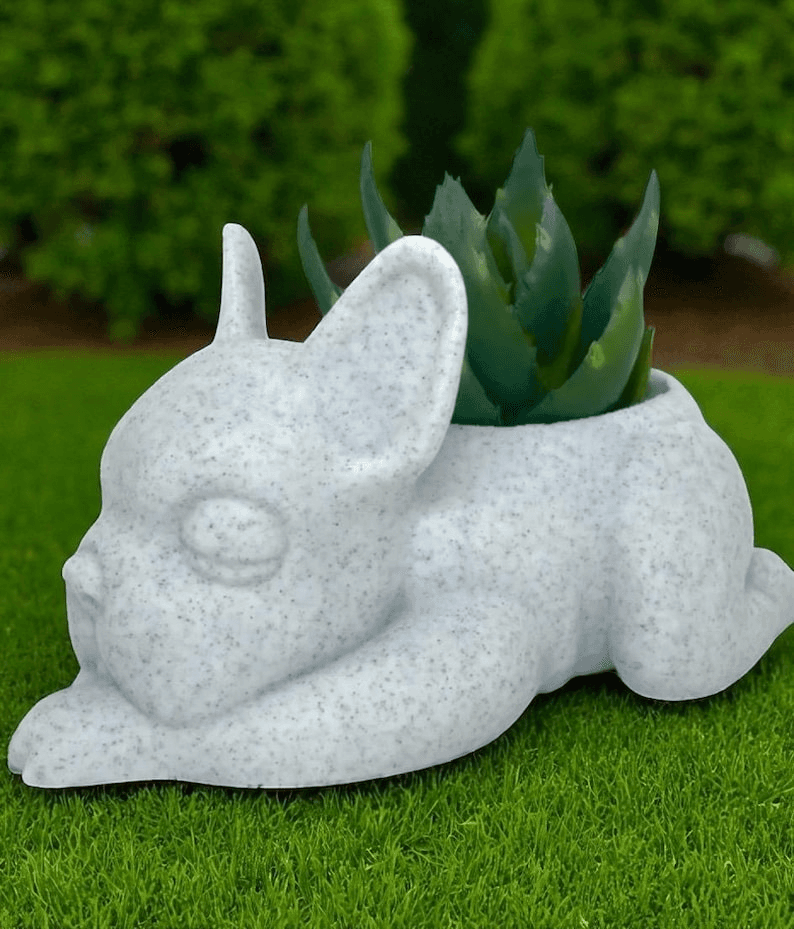 Sleeping French Bulldog Succulent Planter & Plant Pot
