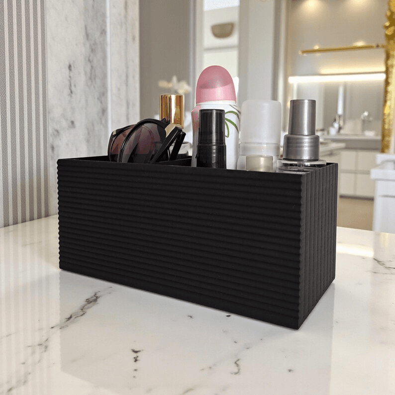 Minecraft-Inspired Ribbed Modern Vanity Organizer