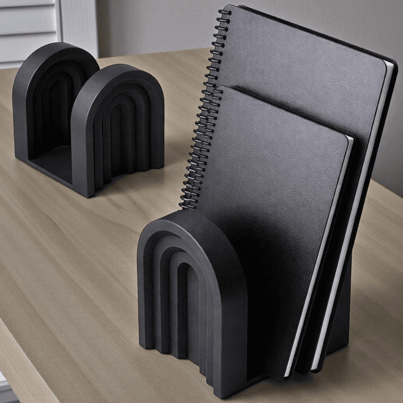 Arch Bookend Desk Organizer | Modern Notebook Holder