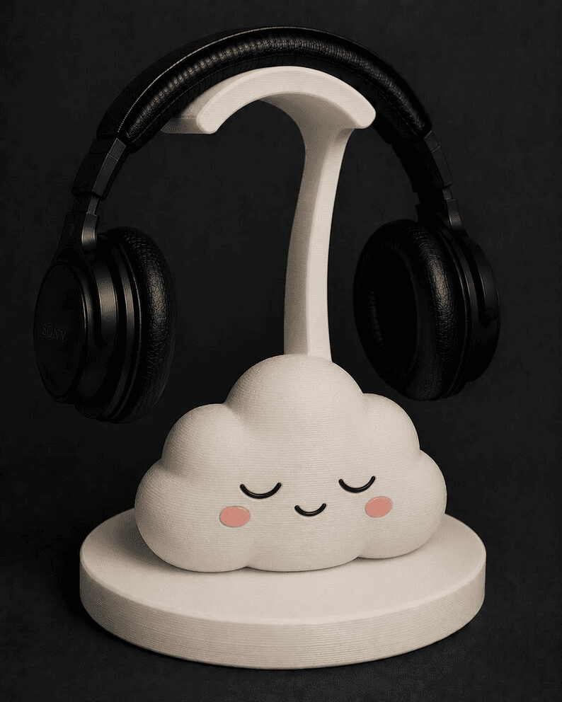 Sleepy Cloud Headphone Stand – Cute Kawaii Desk Holder