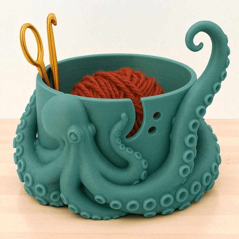 Kraken Octopus Yarn Bowl – Sea Monster Knitting Gift