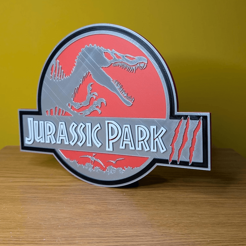 Jurassic Park III Logo Sign – Fan-Made Movie Decor