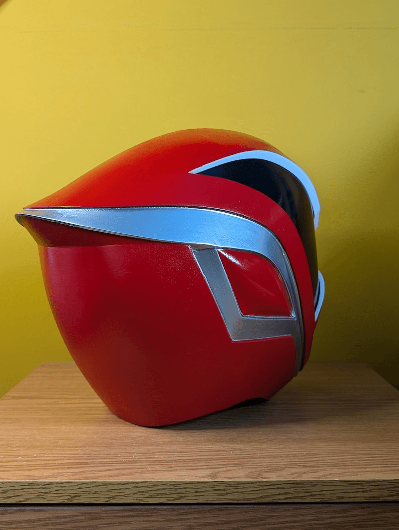Red Ranger Inspired Cosplay Helmet – Fan Art Collectible