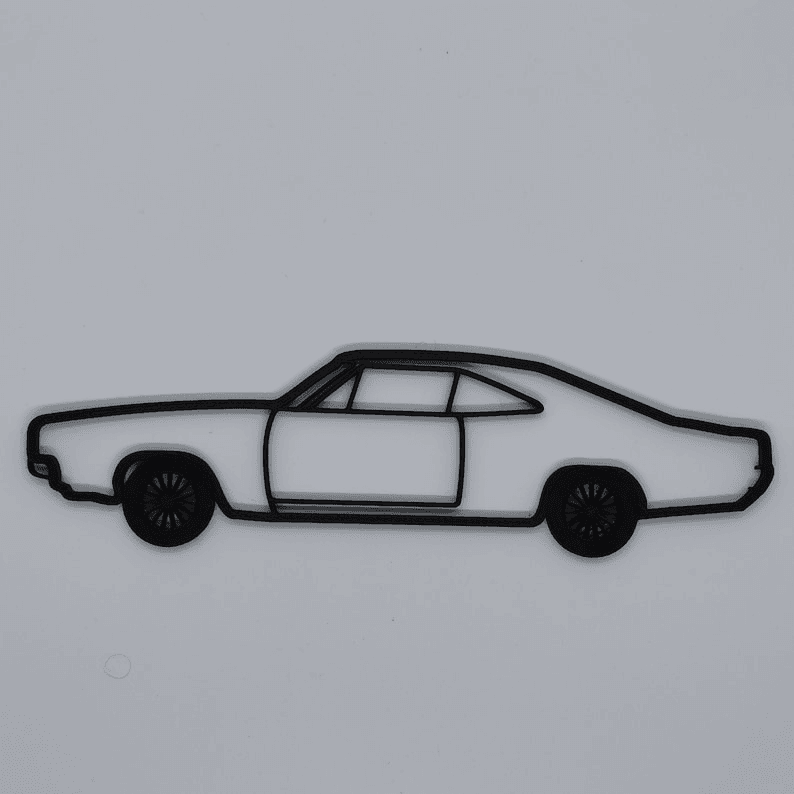 1969 Dodge Charger Inspired Wall Silhouette Art