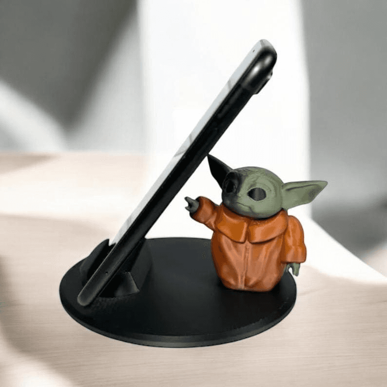Grogu-Inspired Low-Poly Phone Stand | Baby Yoda Fan Desk Holder