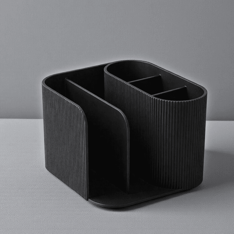 Dual Notepad Desk Organizer | Minimalist Black Caddy
