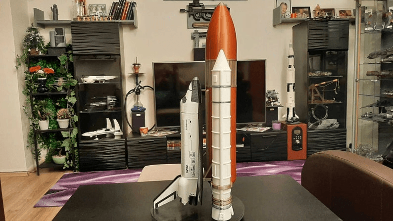NASA-Inspired Space Shuttle & Rocket Booster Display Model