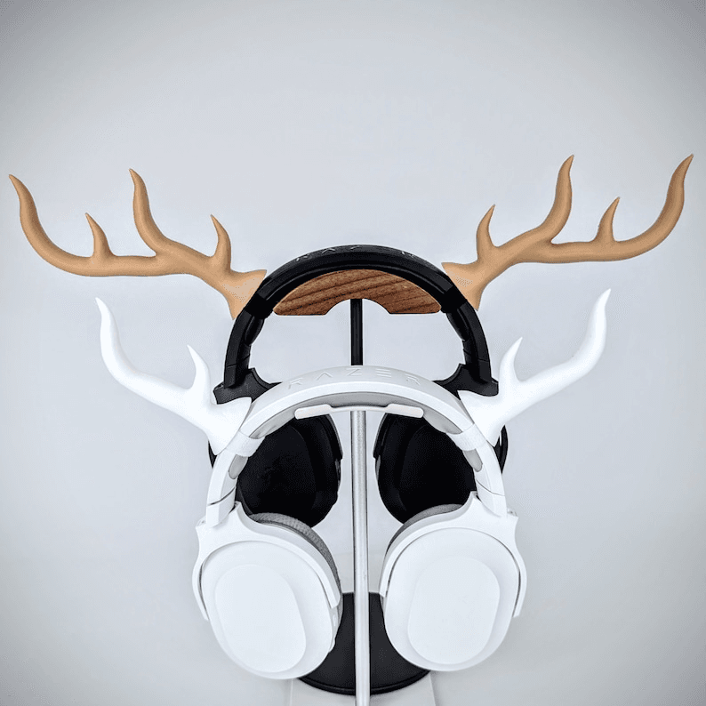 Low Poly Stag Headset Stand | Rainbow Deer Desk Holder