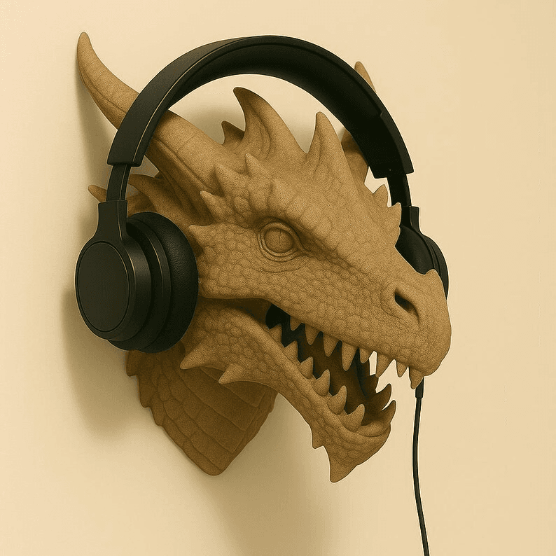 Dragon Scale Skull Headphone Stand | Fantasy Gamer Desk