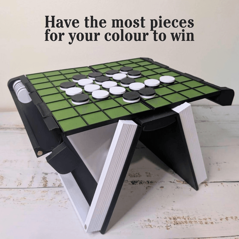 Foldable Reversi Strategy Board Game with Travel Case