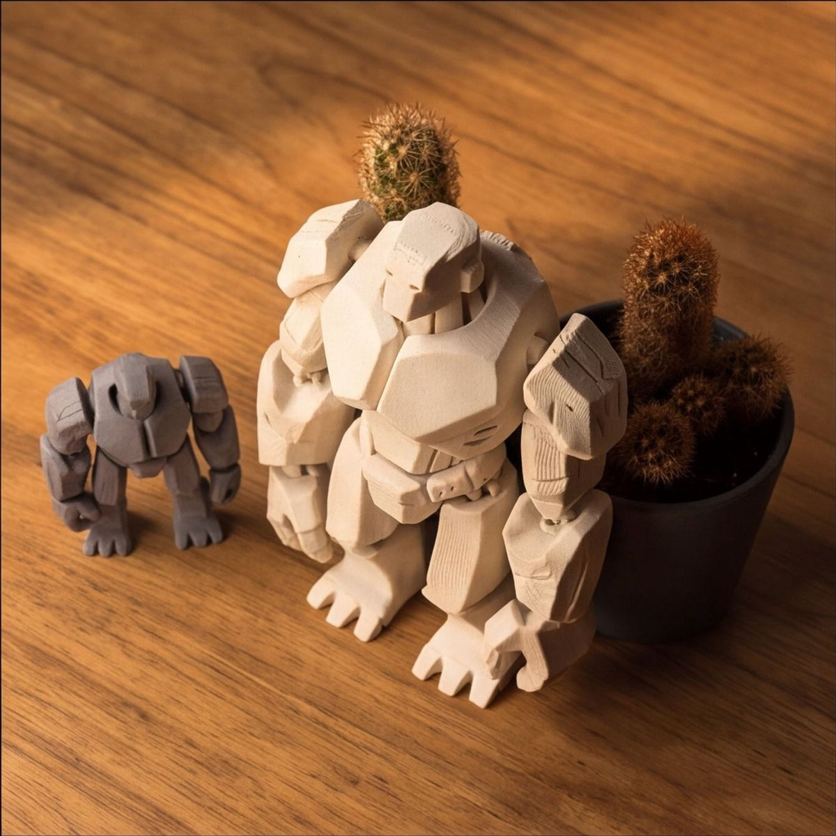 Stone Golem Flexi Toy Keychain – Fantasy Creature Figure