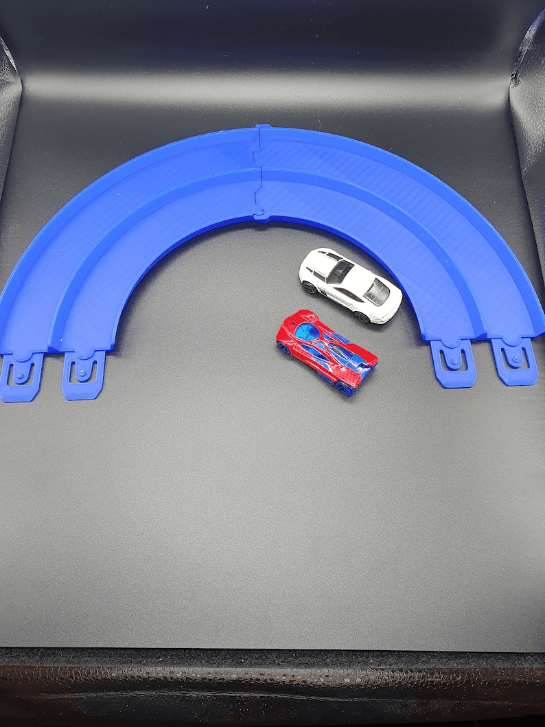 Hot Wheels-Style Double Lane 180° Turn Track Set